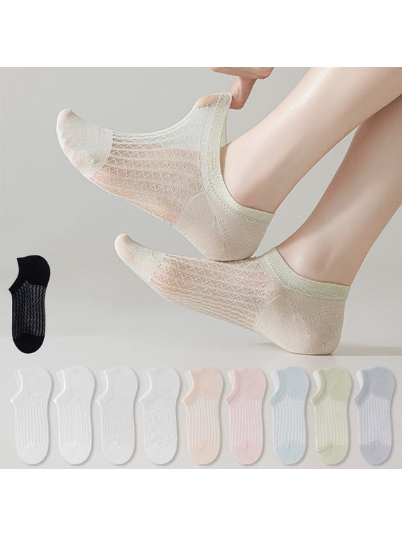 1PCS Women's Cotton Socks Ultrathin Socks Summer Cool Transparent Ankle Sock Reinforced Toe 2026 G One Size
