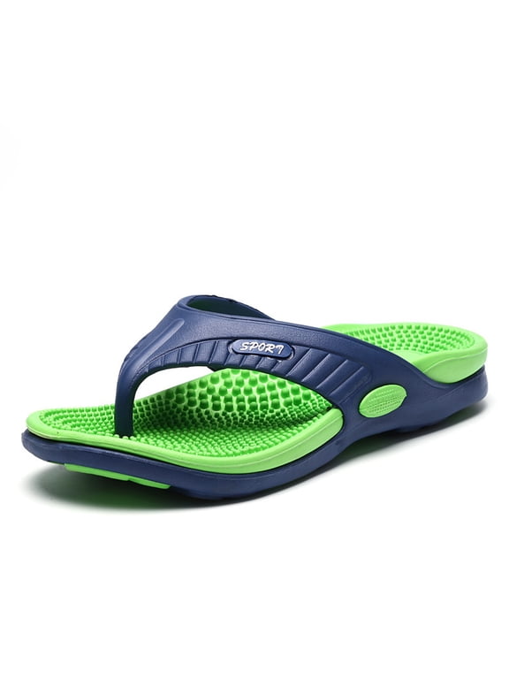 Acupressure Massage Slippers for Plantar, Non-Slip Massage Sandals, Arch Support Flip Flops for Women and Men Green 45