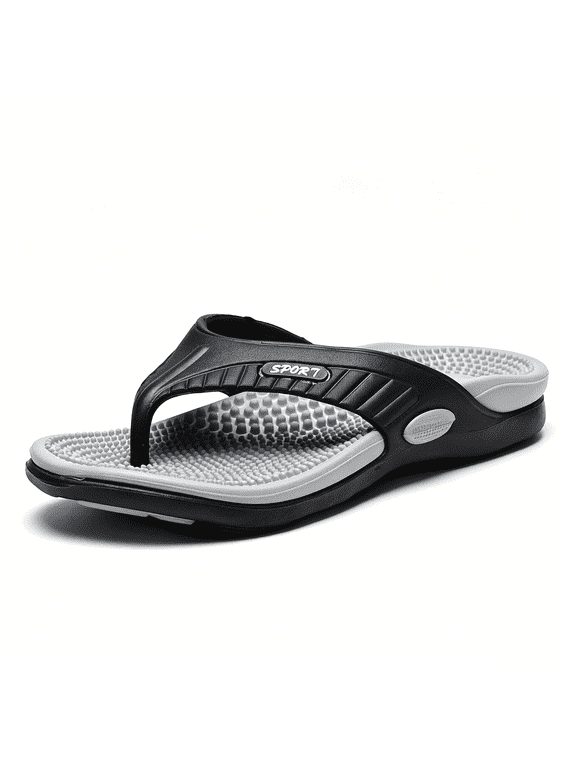 Acupressure Massage Slippers for Plantar, Non-Slip Massage Sandals, Arch Support Flip Flops for Women and Men Light Gray 41