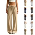 thumbnail image 1 of Nestiefly Baggy Sweatpants for Women Fleece Wide Leg Low Rise Drawstring Pants Elastic Waist Fall Winter Joggers Sweat Shirts Khaki XL, 1 of 10