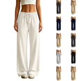 thumbnail image 1 of Nestiefly Baggy Sweatpants for Women Fleece Wide Leg Low Rise Drawstring Pants Elastic Waist Fall Winter Joggers Sweat Shirts White 2XL, 1 of 10