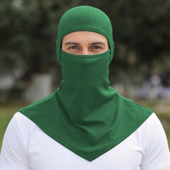 Nestiefly Balaclava Face Cover Sun Protection Neck Cover Summer Balaclava for Men Women Outdoor Sports UV Protector Dark Green One Size