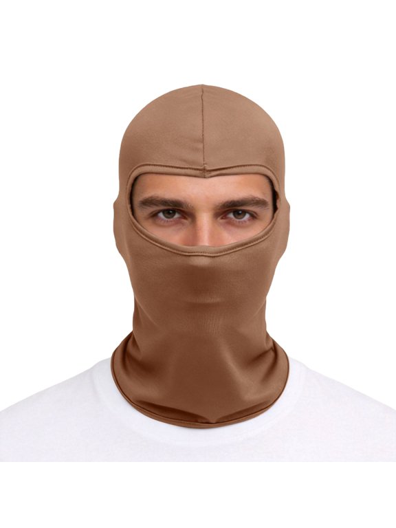 Balaclava Ski Mask for Men Full Face Mask Men Ski Mask Women Motorcycle Helmet Head Cover Summer Sun UV Protection Light Brown One Size
