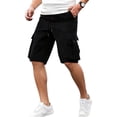 thumbnail image 1 of Nestiefly Big and Tall Cargo Shorts for Men Drawstring Elastic Waist Summer Work Short with Multi Pockets Black L, 1 of 3
