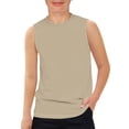 thumbnail image 1 of Nestiefly Boys Athletic Tank Tops Kids Sleeveless Crewneck Shirts Quick Dry Undershirts Tees 5-14 Years Khaki 120, 1 of 4