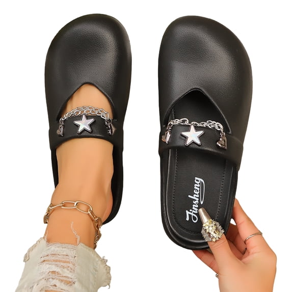 Nestiefly Clogs for Women & Men - Comfort with Arch Support - Buckle Mules Slip-On Sandals Unisex Shoes Home Slippers Black 36-37