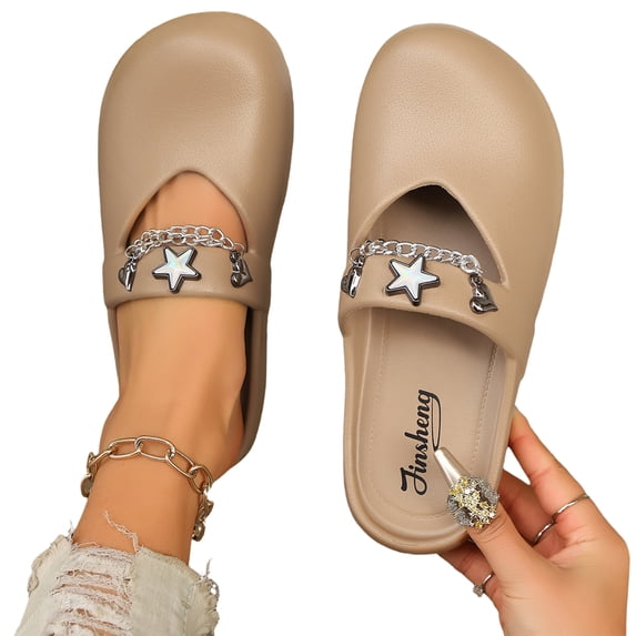 Nestiefly Clogs for Women & Men - Comfort with Arch Support - Buckle Mules Slip-On Sandals Unisex Shoes Home Slippers Khaki 36-37