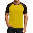 thumbnail image 1 of Nestiefly Comfy T Shirts Men Raglan Sleeve Basic Fitted Beach Tops Short Sleeve Crewneck Oversized Muscle Plain Tee Yellow 3XL, 1 of 7