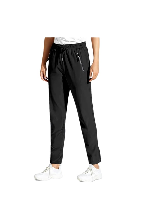 Comfys Fit StretchActive - Women's Ultra Stretch Ice Silk Quick Drying Comfort Casual Pants Black L