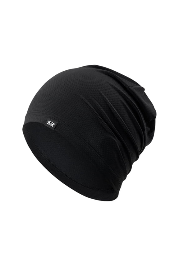 Cooling Skull Cap for Men Women-Lightweight Breathable Beanie Hat, Thin Quick Dry Running Cap for Motorcycle Cycling Gym Black One Size
