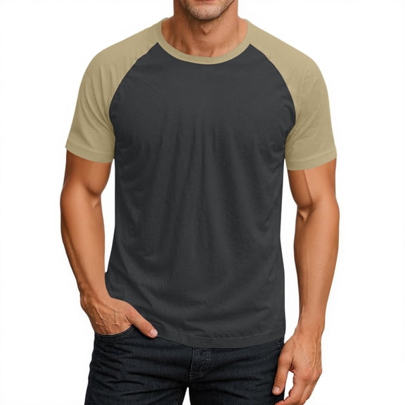 Nestiefly Cotton Tee Shirts for Men Short Sleeve Crewneck Comfy Gym Pullover Basic Raglan Sleeve Oversized Muscle Plain Tee Dark Gray 2XL
