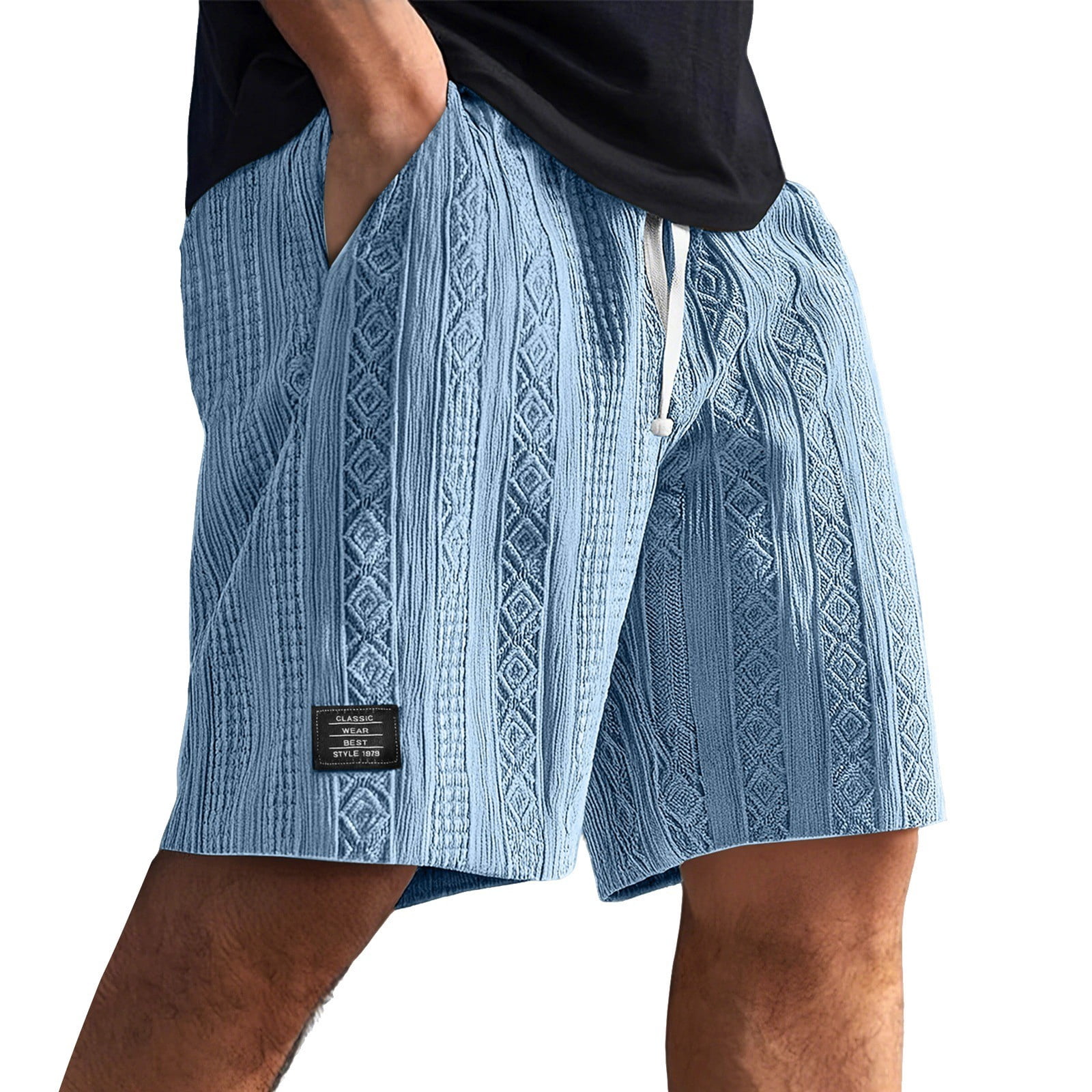 Nestiefly Men Running Shorts 7 Inch Drawstring Elastic Waist