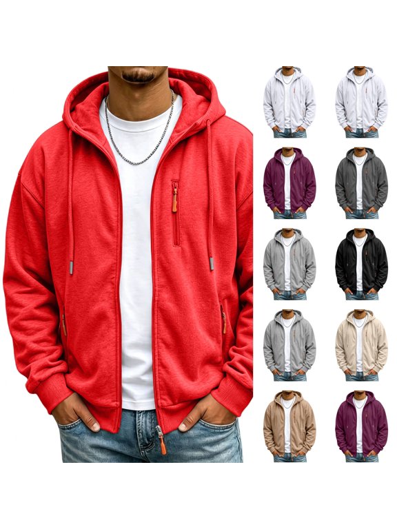 Full Zip Up Hoodies Cargo Tactical Sweatshirt Trendy Jacket with pockets and Ribbed Cuffs & Hem for Fall Winter outdoor hiking Beige S