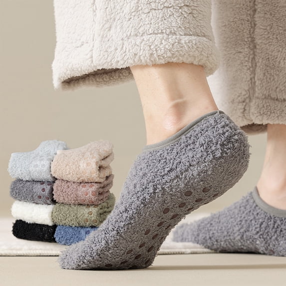 Nestiefly Fuzzy Slipper Socks Womens,Warm Cozy Non-Slip Grips Socks | Soft Socks Home Sleep Green