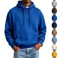 thumbnail image 1 of Nestiefly Hoodie for Men Fleece Long Sleeve Oversize Hooded Sweatshirts Casual Fall Track Pullover with Pocket Blue M, 1 of 9