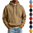 thumbnail image 1 of Nestiefly Hoodie for Men Fleece Long Sleeve Oversize Hooded Sweatshirts Casual Fall Track Pullover with Pocket Camel 2XL, 1 of 9