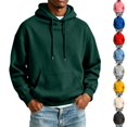 thumbnail image 1 of Nestiefly Hoodie for Men Fleece Long Sleeve Oversize Hooded Sweatshirts Casual Fall Track Pullover with Pocket Dark Green XL, 1 of 9