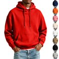 thumbnail image 1 of Nestiefly Hoodie for Men Fleece Long Sleeve Oversize Hooded Sweatshirts Casual Fall Track Pullover with Pocket Red 3XL, 1 of 9