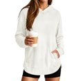 thumbnail image 1 of Nestiefly Hoodies for Women Oversized Thumb Hole Sweatshirts Pullover Top with Kangaroo Pocket White 2XL, 1 of 5