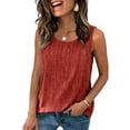 thumbnail image 1 of Nestiefly Linen Tank Tops for Women Summer 2026 Casual Comfy Sleeveless Cotton Shirts Loose Lightweight Gauze Camisoles Wine 2XL, 1 of 9