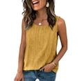 thumbnail image 1 of Nestiefly Linen Tank Tops for Women Summer 2026 Casual Comfy Sleeveless Cotton Shirts Loose Lightweight Gauze Camisoles Yellow 3XL, 1 of 9