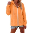thumbnail image 1 of Nestiefly Linen Zip Up Hoodie for Women Summer Long Sleeve Comfort Fall Lightweight Cotton Sweatshirt with Pocket Saffron 2XL, 1 of 3