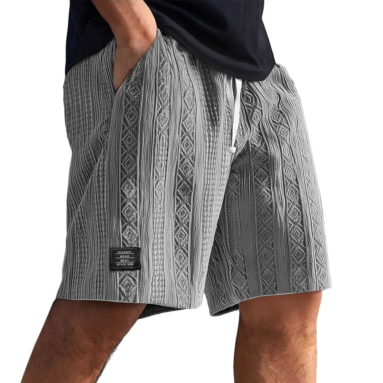 Nestiefly Men Running Shorts 7 Inch Drawstring Elastic Waist