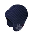 thumbnail image 1 of Nestiefly Men Women Winter Fleece Line Beanie Hats with Earflap Outdoor Cycling Warm Cap Navy, 1 of 4