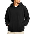 thumbnail image 1 of Nestiefly Men's Athletic Hoodies Fleece Plain Pullover Comfort Oversized Streetwear Fall Travel Drop Shoulder Sweatshirt Black 3XL, 1 of 5