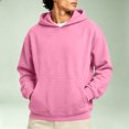 thumbnail image 1 of Nestiefly Men's Athletic Hoodies Fleece Plain Pullover Comfort Oversized Streetwear Fall Travel Drop Shoulder Sweatshirt Pink XL, 1 of 5