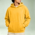 thumbnail image 1 of Nestiefly Men's Athletic Hoodies Fleece Plain Pullover Comfort Oversized Streetwear Fall Travel Drop Shoulder Sweatshirt Yellow M, 1 of 5