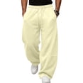 thumbnail image 1 of Nestiefly Men's Baggy Sweatpants Fleece Wide Leg Lounge Sweat Pants Drawstring Waist Jogging Pants with Pockets Khaki S, 1 of 7