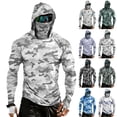 thumbnail image 1 of Nestiefly Men's Camo UPF 50+ Hooded Fishing Shirts Long Sleeve Sun Protection Hoodie, Hiking Running Swimming Rash Guard with Mask 2026 Light Green L, 1 of 10