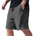 thumbnail image 1 of Nestiefly Men's Casual Shorts Waffle Elastic Waist Drawstring Workout Running Jogging Beach Sweat Shorts with Pockets Gray XL, 1 of 5