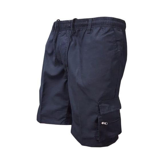 Nestiefly Men's Casual Stretch Cargo Shorts Classic Drawstring Elastic Waist Relaxed Fit Work Short with Pockets Navy 2XL