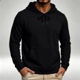 thumbnail image 1 of Nestiefly Men's Fleece Hoodie Long Sleeve Hooded Sweatshirt Casual Fall Basic Drawstring Pullover Hoodie With Pocket Black L, 1 of 5