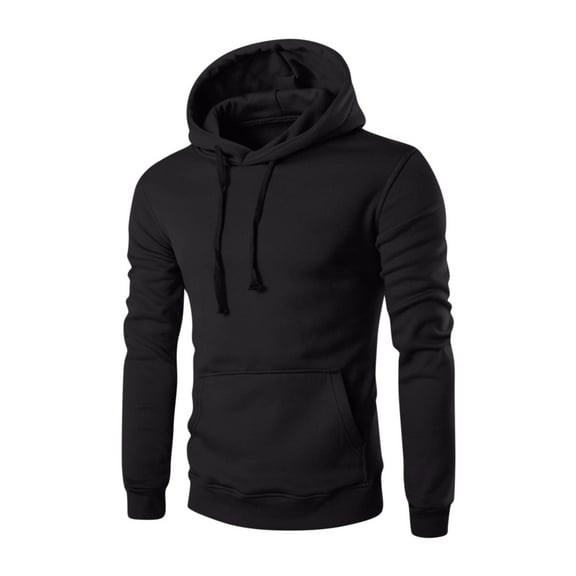Nestiefly Men's Hoodie Sweatshirt Pullover Fleece Hooded Athletic Sweat shirt For Men Hoodies Long Sleeve Kangaroo Pockets Black L