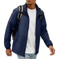 thumbnail image 1 of Nestiefly Men's Jacket UPF 50+ Sun Protective Zip Up Lightweight Jackets Fishing Long Sleeve Summer Wear with Pockets Navy L, 1 of 8