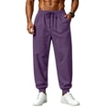 thumbnail image 1 of Nestiefly Men's Lightweight Fleece Baggy Sweatpants with Pockets Drawstring Joggers Workout Pants for Lounge,Gym,Running Purple XL, 1 of 5