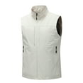 thumbnail image 1 of Nestiefly Men's Lightweight Vest Sleeveless Outdoor Work Jacket for Travel Hiking Running White L, 1 of 4