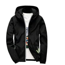 Nestiefly Men's Lightweight Waterproof Rain Jacket Hoodies,Shell Hooded Outdoor Raincoat Hiking Windbreaker jacket Black 6XL