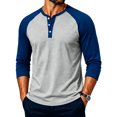 thumbnail image 1 of Nestiefly Men's Long Sleeve Henley Shirts with 3-Button Basic Tops | Moisture Wicking, Lightweight Casual 2026 Gray 3XL, 1 of 6