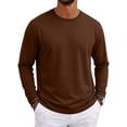 thumbnail image 1 of Nestiefly Men's Long Sleeve T-Shirts Lightweight Soft Crew Neck Gym Tees for Running Lounging Basic Tee Shirts Coffee L, 1 of 9