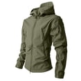 thumbnail image 1 of Nestiefly Men's Military Tactical Full-Zip Jackets Camouflage Softshell Fleece Fall Windbreaker Waterproof Outdoor Hooded Rain Coats 2026 Green L, 1 of 4
