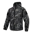 thumbnail image 1 of Nestiefly Men's Military Tactical Full-Zip Jackets Camouflage Softshell Fleece Fall Windbreaker Waterproof Outdoor Hooded Rain Coats 2026 Snake Pattern 4XL, 1 of 2