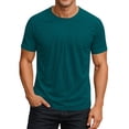 thumbnail image 1 of Nestiefly Men's Printed T-Shirt Raglan Sleeve Short Sleeve Summer Tennis Plain Tee Basic Crewneck Slim Fit Gym Shirts Dark Blue XL, 1 of 7