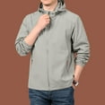 thumbnail image 1 of Nestiefly Men's Rain Jacket Waterproof Raincoat Lightweight Rain Shell Hood Travel Golf Hiking Cycling Zip Pockets Light Gray 2XL, 1 of 9