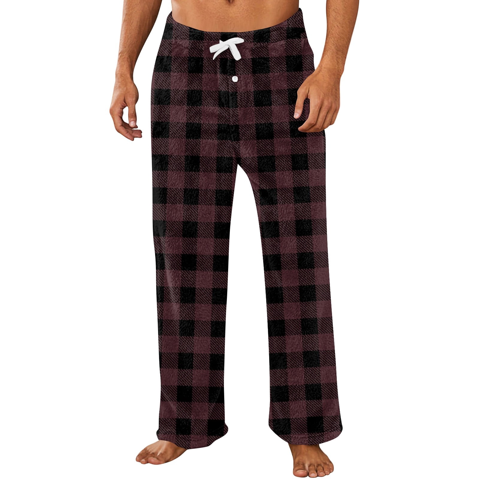Nestiefly Men's Soft Brushed Flannel Pajama Pants - Plai…