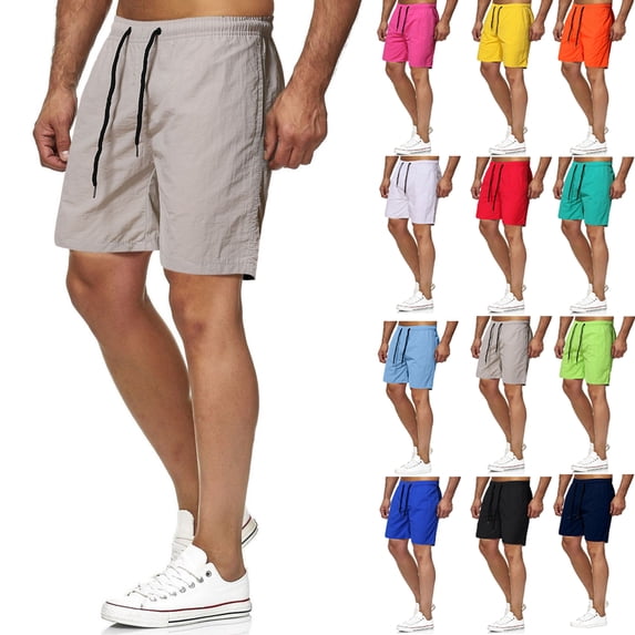 Nestiefly Men's Swim Trunks 5" Quick Dry Bathing Suit Workout Gym Shorts Sports Athletic Lightweight Short Pants with Pockets Blue M