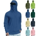 thumbnail image 1 of Nestiefly Men's UPF 50+ Fishing Shirt Long Sleeve Sun Hoodie UV Protection Quick Dry Rash Guard Swim Athletic Workout Gym Running Pink L, 1 of 4